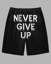 Big Men's Simple Daily Casual NEVER GIVE UP Letter printed shorts
